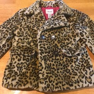 Girl’s plush leopard print jacket - like new.